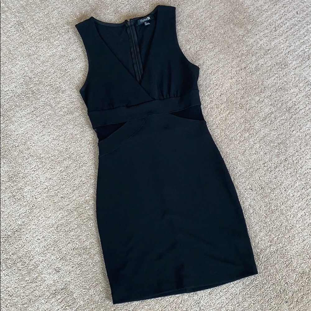 F21 black bodycon dress